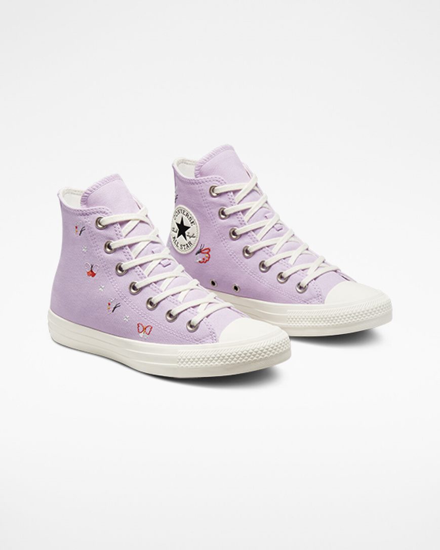 Women's Converse Chuck Taylor All Star Butterfly Wings High Top Shoes Purple / Black | AU 56493R